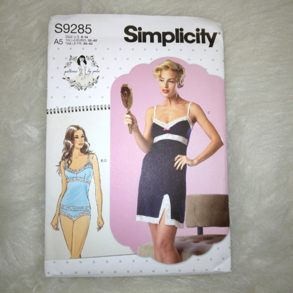 SIMPLICITY S9285 SZ 6-14 Misses Camisole Slip Panties, Patterns by Gertie